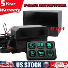 6 Gang Switch Panel Dimmable 720W Circuit Relay System LED Light Bar Boat UTV RV picture