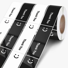 120 Pcs Thank You Black Stickers smile Thank You Sticker picture