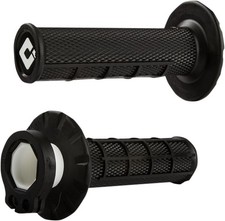 ODI V2 Lock-On Half Waffle Grips Black Pair w/Throttle Tube picture