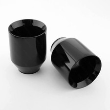TRI-HYBERS 2PCS Glossy Black Straight Cut 5
