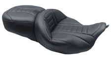 Mustang 79006AB One-Piece Deluxe Touring Seat Red Stch 08-21 Harley W/ BK REST picture