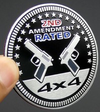 1pc 2nd Amendment Rated Auto Fender Emblem Sticker SUV Truck 2.36