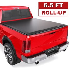 6.4FT/6.5FT Roll Up Soft Truck Bed Tonneau Cover For 2002-2026 Dodge Ram 1500 picture