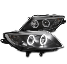 For 03-08 BMW Z4 Dual Halo Halogen Projector Headlights Headlamp Lamp Black L+R picture