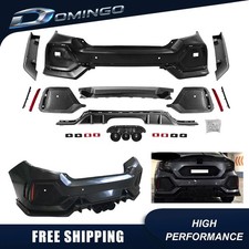 Fits 2016-2021 Honda Civic Sedan Rear Bumper Cover Set Upgrade to Type R Style picture