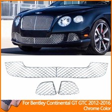 Fits For Bentley Continental Gt Gtc 2012-15 4PCS Chrome Bumper Lower Mesh Grille picture