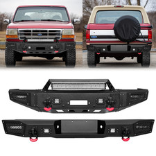 For1987-1991 Ford Bronco Front or Rear Bumper New W/Winch Plate+LED Lights picture
