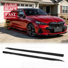 For BMW 5 Series G60 i5 24-26 Gloss Black Add-On Side Skirts Extension Splitters picture