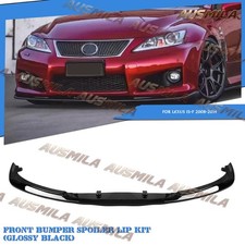 ABS Front Bumper Lip Spoiler For 08-14 Lexus IS-F ISF Sedan 4dr Gloss Black picture