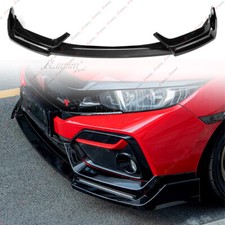 BLZ STYLE GLOSS BLACK LED FRONT BUMPER LIP FOR 17-21 HONDA CIVIC Si & HATCHBACK picture
