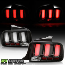 2005-2009 Ford Mustang Black LED Tube Sequential Signal Tail Lights Brake Lamps picture