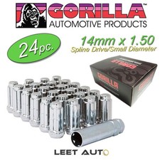 (24)Gorilla Spline Drive Lug Nuts, 14x1.50, Chrome, Duplex Length, K6TS-14150GR picture