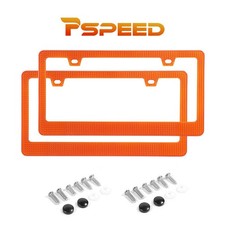 2x Orange Diamond Cut Style Car License Plate Frame Cover Front + Rear US Size picture