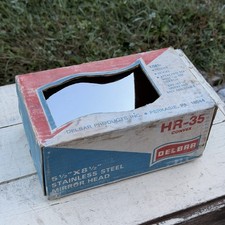 NOS Vintage Delbar HR-35 Convex Truck Mirror 5.5x8.5 Stainless Steel USA picture