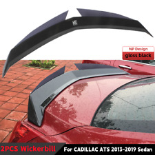 NPDesigns 2PC Wickerbill + Spoiler Wing Gloss black For Cadillac ATS Sedan 13-18 picture