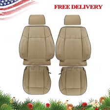 Fits 2006 to 2010 Hummer H3 Front Driver Passenger Leather Seat Covers TAN picture