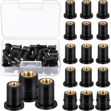 37pcs M4 M5 M6 Black Rubber Well Nuts Set Expansion Brass Nuts Windshi... picture