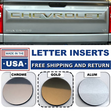 Gold Raised Tailgate letters Chevrolet Silverado 2019-2024 Inserts picture