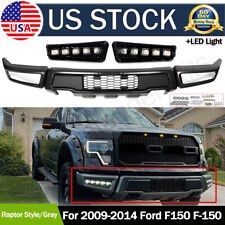 For 09-2014 Ford F150 F-150 Steel Gray Front Bumper Assembly w/LED Raptor Style picture
