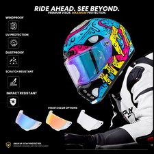 Anti-Scratch Day Night Aurora Helmet Visor For HJC HJ41 V10 Light Tint Finishes picture