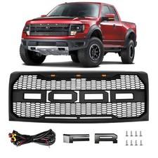 For 2009-2014 Ford F150 F-150 Front Bumper Grille Hood Grill Raptor Style Black picture