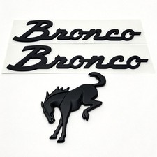3PCS Matte Black Emblem Kit Fit for Bronco Horse Tailgate Fender Badge picture