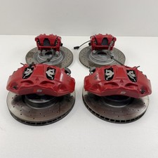 2018-2025 Audi S4 S5 6 Piston Akebono Brake Caliper Set With Rotors Red OEM picture