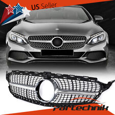 Diamond Grille For Mercedes Benz W205 C-CLASS Pre-facelift 2015-2018 Silver picture