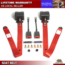 2Pcs Red 3‑Point Retractable Safety Seat Belt For Honda Accord picture
