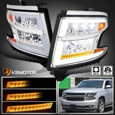 Fits 2015-2020 Chevy Tahoe Suburban Full LED DRL Headlights Sequential Signal picture