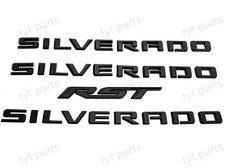 2019-2026 Chevrolet Silverado 1500 Matte Black Emblem Badge Nameplate Kit RST picture