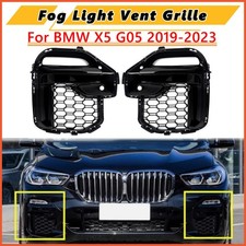 2x Gloss Black Front Bumper Side Fog Light Grille Cover For BMW X5 G05 2019-2023 picture