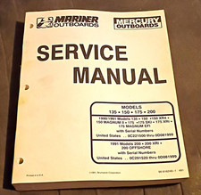 Mercury Mariner Outboard Service Manual 135 150 175 200 1990-91 OEM 90-816249-1 picture