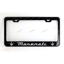 MASERATI Custom Made Black Metal License Plate Frame +Screw Caps Style 2 picture