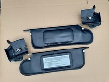 87-93 Mustang Convertible Sun Visor Shade w/ Mirrors Set Pair OEM Black picture
