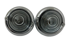 Turn Signal Indicator Clear Glass Light Pair For Jeep Willys Ford Chrome Bezel picture