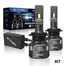BEVINSEE 2x H7 LED Headlights Bulbs High Low Beam 120W 22000LM 6000K High Power picture