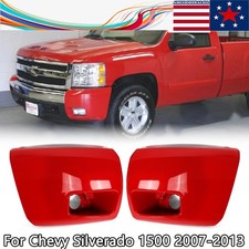 Victory Red Front Bumper End Caps w/ Fog Light Hole For 2007-2013 Silverado 1500 picture