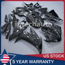 Black Forged Carbon Fiber Fairing Body Kit+Tank For Yamaha YZF R1 2004 2005 2006 picture