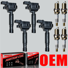 Brand 4X OEM Ignition Coil & Iridium Spark Plug For Mercedes-Benz C250 1.8 UF658 picture