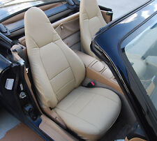 IGGEE CUSTOM MADE FIT FRONT SEAT COVERS FOR MAZDA MIATA 2001-2005 BEIGE picture