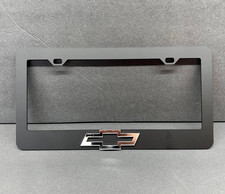 1x (Silver) Bowtie LOGO 3D Emblem M-BLACK Acrylic License Plate Frame Tag Holder picture