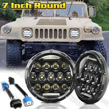 2x 7'' inch LED Headlights Hi-Lo Beam For Humvee M998 M923 M35a2 Truck picture