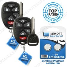 2 Replacement for 2007-2014 Chevy Tahoe Traverse GMC Yukon Remote Key Fob 6b Set picture