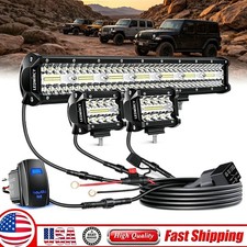 20Inch LED Light Bar and 4Inch LED Pod Lights Spot Flood Combo Beam For Jeep ATV picture