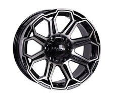 17X 9 Inch Black Machined Face Wheels Rim 6x139.7 Wheel 6 Lug ET 0 mm CB 110.5 picture