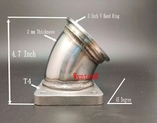 T4 To 45 degree Elbow 3“ V Band Flange Adapter Stainless Steel Vert picture