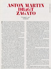 Aston Martin DB4 GT Zagato - Original Car Print Article J249 picture