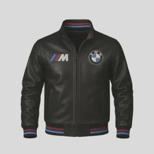 BMW M Power Racing Leather Jacket Men Genuine Cowhide Biker Jacket Motorsport picture