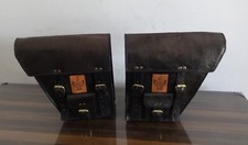 Saddlebags Motorcycle Black Leather 1 pair  REAL LEATHER picture